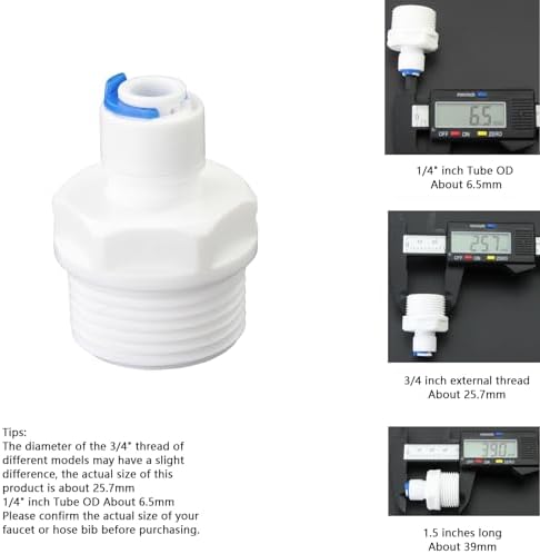 3/4"M & F to 1/4" Push-Fit Adapter, 3 Pcs - Image 5