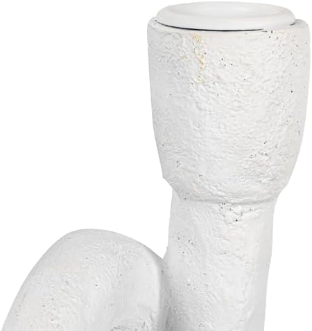Modern Sculptural Double Taper Candle Holder, White - Image 5