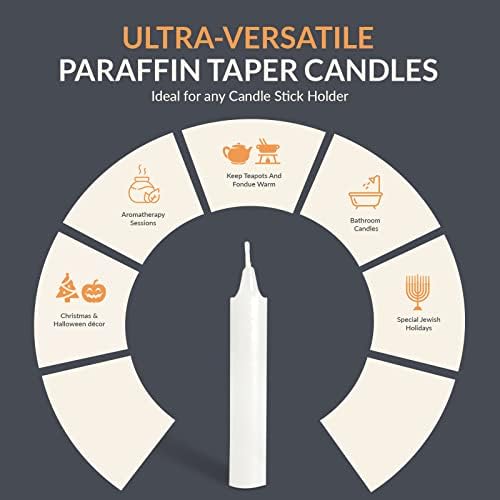 PAMI Traditional Shabbat Taper Candles,Unscented,Paraffin,3 Hr Burn,72-Pack - Image 4