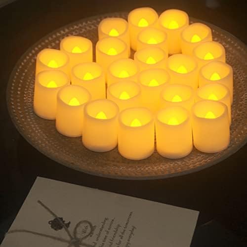 Battery Operated Flameless LED Votive Candles Warm White Light 24 PCS - Image 2