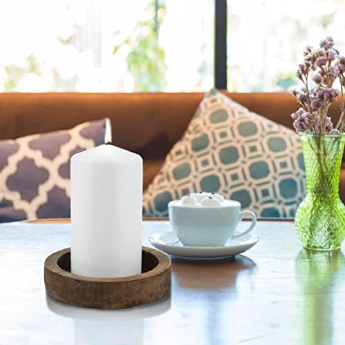 Stonebriar 3 Pack Tall 3 x 6 Inch 65 Hour Long Burning Unscented White Wax Pillar Candles - Image 3