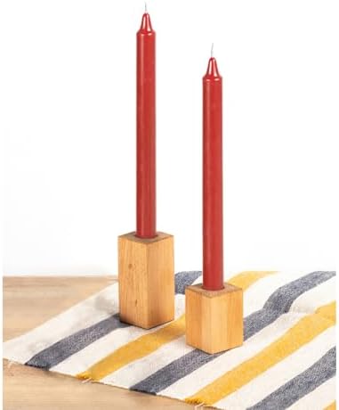 CANDWAX Red Taper Candles Pack of 12 - Slow Burning Dripless Unscented Straight Candles 10 inch - Ideal for Dinner Table - Smokeless Long Candlesticks - Image 6
