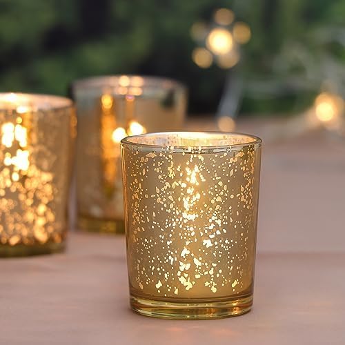 DARJEN 24 Pcs Gold Tea Lights Candles Holders for Wedding Centerpieces - Image 3