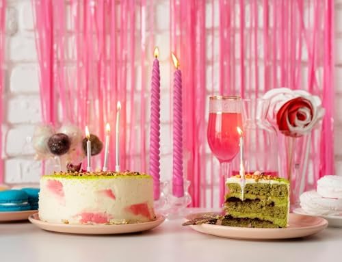 20 Pack 10 Inch Hot-Pink Spiral Taper Candles for Christmas and Holiday Home Decoration, Unscented Dripless Twisted Candlesticks for Dinner Party Wedding Valentine's Day - Image 4