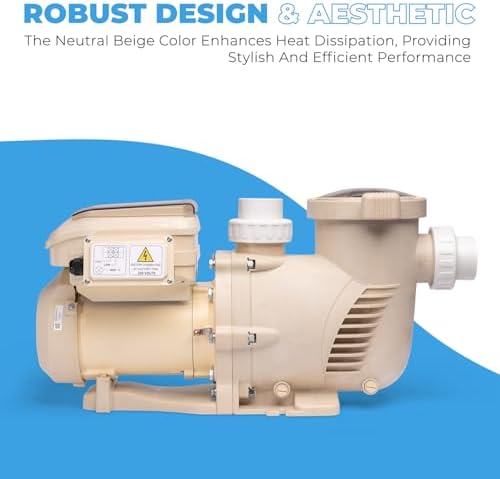 XtremepowerUS SuperFlow Variable Speed High-Flo Pool Pump In-Ground Swimming Pool Energy Efficient 230V, 1-1/2” & 2” Adapter Build-in Timer (1.75, Horsepower)