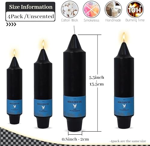 Unscented Dripless Taper Candles Black 5INCH Smokeless Short Taper Candlesticks for Dinner Weddings Birthday Party Home Décor - Image 2