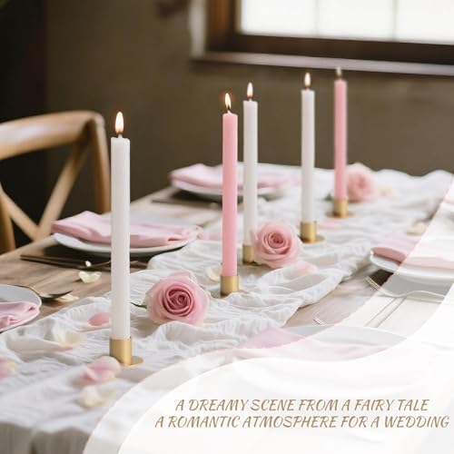 48 Pcs Gold Metal Taper Candle Holders Set - 2"×1" Elegant Bulk Heavy Base Candlestick Centerpieces for Table Decor, Wedding, Anniversary, Dinner Party - Image 5