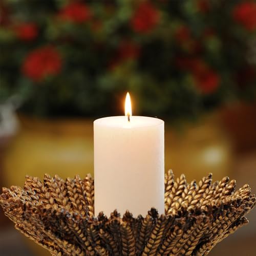 Root Candles Unscented Pillar Candles Beeswax Enhanced Textured Timberline™ Pillar Candle, 3 x 6-Inch, White - Image 2