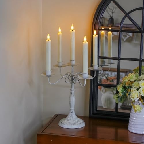 Flameless Flickering Taper Candles Two Remote, 7.5 Inch Ivory Battery Operated LED Window Candles Timer,Set of 8 Plastic 3D-Wick Dripping-Wax Effect Flameless Candlesticks(0.86”Dia,Warm Fire) - Image 5