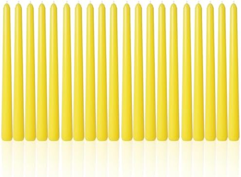 Viyffo Taper Candles, 10 Inch, 20 Pack, Lemon Yellow – Unscented by Viyffo