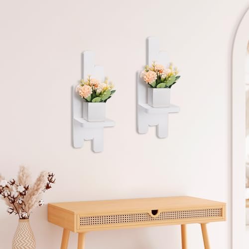 Yorkmills Wall Candle Sconces Set of Two, White Wall Sconce Candle Holder - Image 6
