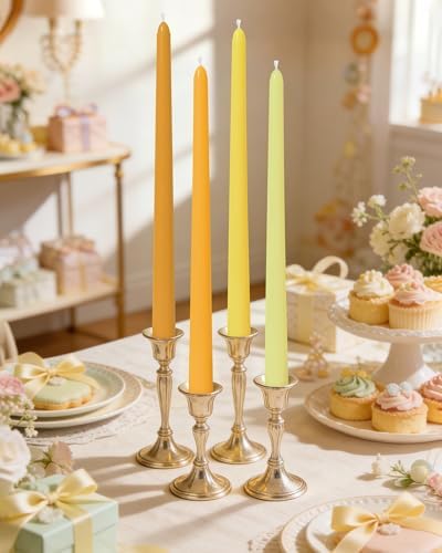 Viyffo Taper Candles, 12 Inch, 4 Pack, Yellow – Unscented, Smokeless Design - Image 6