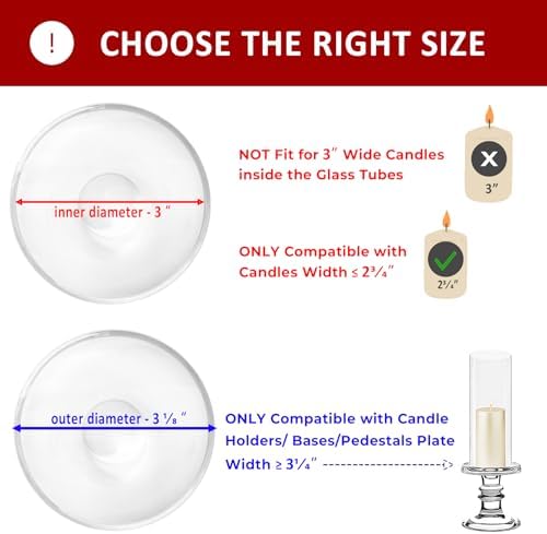 CYS EXCEL 6 PCS (H:10" D:3") Open Ended Glass Hurricane Candleholder Tube Shade Bottomless Candle Chimney Cover - Image 3