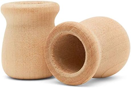 Bean Pot Candle Cups, 1-5/16 Inch, 5/8 Inch Hole, Pack of 12 Unfinished Wood Candle Holders, Wood Turnings for Crafts, by Woodpeckers by Woodpeckers