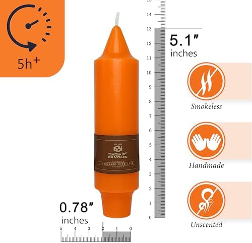 Orange Short Taper Candle Candle Sticks, 5 Inch Mini Pillar Candles, 4PCS Handmade Unscenteds Candlesticks for Festive Halloween Thanksgiving Day Fall Home Decor - Image 2