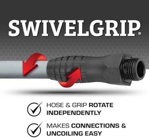 Flexzilla Colors SwivelGrip Garden Hose 5/8 in. x 25 ft., Lightweight All-Weather Water Hose, Durable and Flexible, Leak-Free Connections, Slate Grey - Image 3