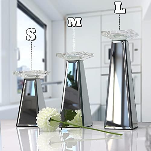 GIMORRTO Pillar Candle Holders 2 Sets Tabletop Decor for Wedding, Church, Fall, Holiday DéCor, Table Centerpiece Decoration. … (7 inch) - Image 6
