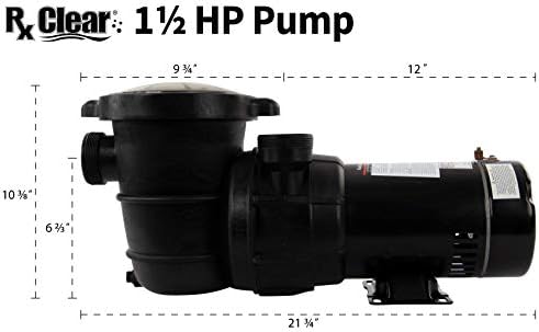 Rx Clear Extreme Force High Performance | Dual Speed | 6-Foot Cord Included | Pool Pump for Above Ground Swimming Pools | Dual Speed | 1.5 HP Pump | 115V 9 Amps | Economically Smart Choice
