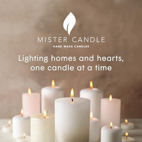 Mister Candle 4" x 4" White Pillar Candles Set of 2 – Unscented, Smokeless, Dripless Handmade Paraffin Wax Candles – Long 80 Hour Burn Time – Decorative Centerpiece & Home Decor Candle Set - Image 6