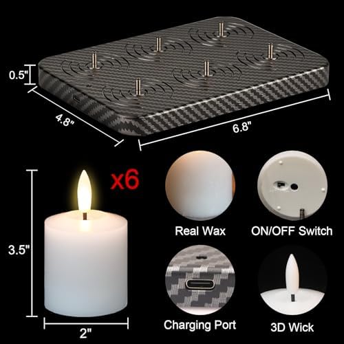 Wax Rechargeable Votive Flameless Candles Battery Operated Remote Timer - Image 7