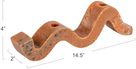 Bloomingville Marble Wave Double Taper Candle Holder, Pink - Image 2