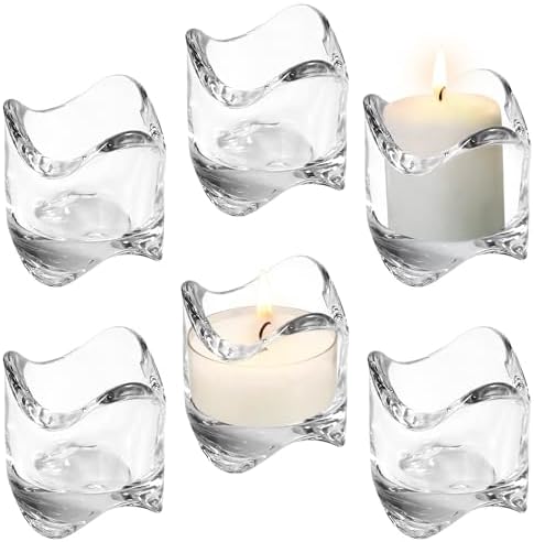 Royal Imports Glass Tea Light Candles Holder 2.5" Tall, Set of 6 by RoyalImports