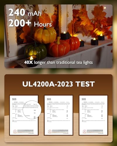 Homemory 12-Pack Black Flameless Battery Tea Light Candles, 200+ Hours - Image 3