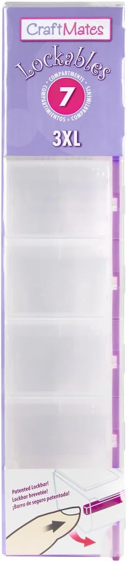 Craft Mates Craft & Sewing Supplies Organizer, 14 Locking Compartments, 3XL | Clear Plastic Storage for Buttons, Pins, Jewelry, Diamond Art & Craft Supplies, Large Portable Organizer for Crafters