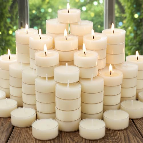 Beeswax Tea Lights Candles 48 Pack, 4 Hours Clean Burn by MOSROAD