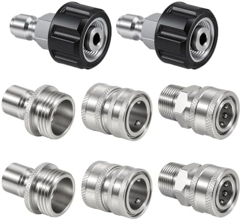 8Pcs Pressure Washer Quick Connect Kit, M22 to 3/8 Quick Connect Pniimoo by Unknown