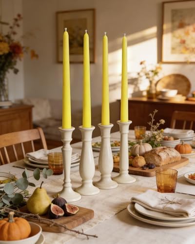 Viyffo Taper Candles, 10 Inch, 20 Pack, Lemon Yellow – Unscented - Image 6