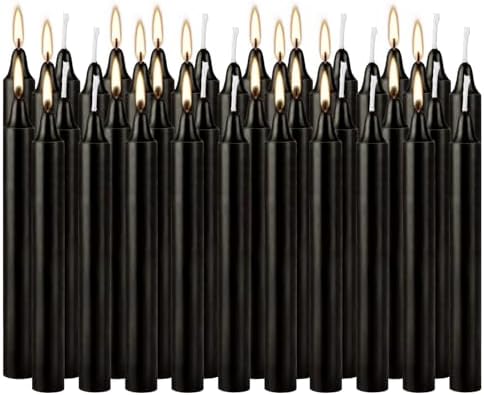 40-Pack of 4-Inch Black Taper Candles - Smokeless, Long-Burning (1.5 Hours Each) - Ideal for Dinners, Parties, Ceremonies, and Shabbat Observances - Image 2