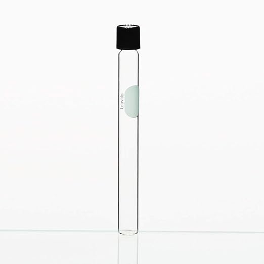40pcs of Glass Serological Test Tubes with Black Bakelite Screw Caps Silicon Liners, Vol.30ml 20x150mm with Marking Area, Borosilicate Glass Material, Flat Bottom, LVH005