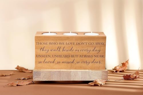 Sympathy Bereavement Gift for Loss of Loved One - Memorial Candle Holders - Handcrafted Wooden Keepsake with Poem - Condolence for Loss of Mother, Father (WE Love) - Image 6
