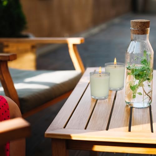 30 Pack Clear Glass Filled White Votive Candles, Unscented Votive Candles for Home Décor Spa Weddings Birthdays Holidays Party - Image 3