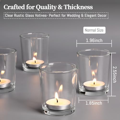Letine 24-Pack Votive Candle Holders, Clear Glass Tea Light Holders Bulk - Image 2