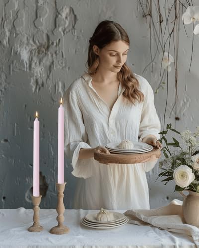 Pink Taper Candles 10.5 inch Pastel Candle Sticks Unscented Driples Tapered Candle Ideal as Dinner Candles Smokeless Long Burning,Set of 12 - Image 3