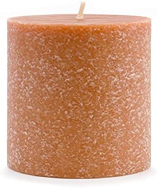 Root Candles Unscented Pillar Candles Beeswax Enhanced Textured Timberline™ Pillar Candle, 3 x 3-Inch, Rust by RootCandles