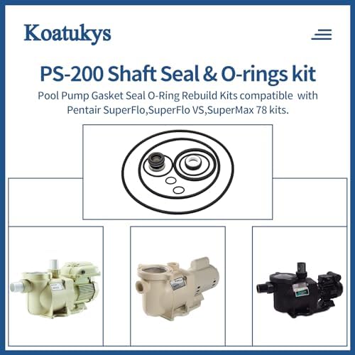 PS-200 Shaft Seal and O-Ring Rebuild Repair Kit 78 | for Pentair SuperFlo VS SuperMax Pumps Includes Lid Union Drain Plug Diffuser Seal Plate O-Rings Excellent Anti-Deformation