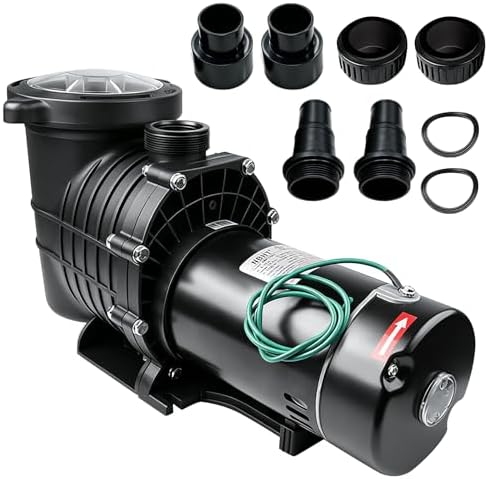 2.0 HP Self Primming Pool Pump 6800 GPH, Single Speed In/Above Ground Swimming Pool Pump Dual voltage with Strainer Basket