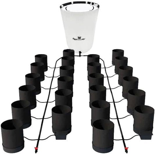 AutoPot 24 Pot GeoPot System with 3 Gallon Fabric Pots - Self-Watering, Gravity-Fed Hydroponic System (24Pot with 105 gal PRO Flexi Tank) Indoor, Black