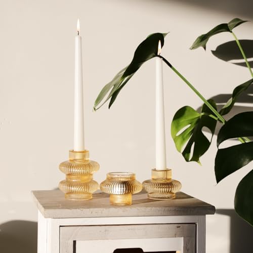 VOHO Set of 6 Champagne Gold Taper Candle Holders for Table Centerpiece - Image 5