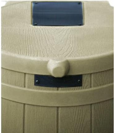 Rain Wizard, 40 Gallon Capacity, Wood Texture Design, Brass Spigot, Flat Top (Khaki)