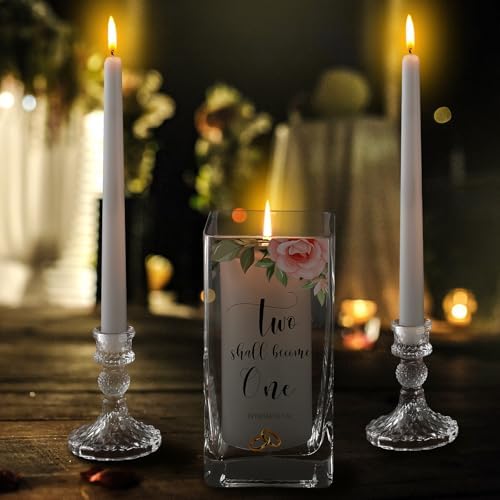 Foldtier 3 Pcs Wedding Unity Candle Set for Church Ceremony, Flower - Image 6