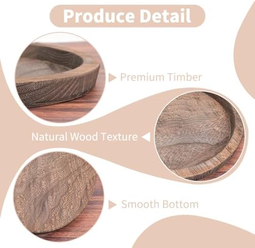 2 Pcs Decorative Serving Tray, Wooden Coffee Table Trays Decor - Image 4