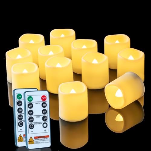 Homemory 24 Pack Flameless LED Votive Tealight Candles with Timer Remote by Homemory
