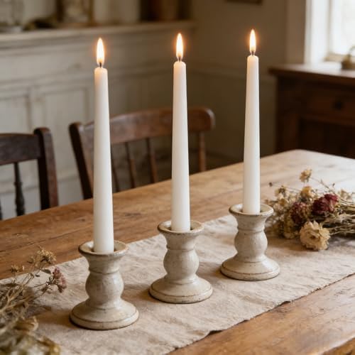 White Unscented Taper Candles for Home Decoration, 20 Pack 10 Inch Dripless Candlesticks for Dinner Party Wedding - Image 2