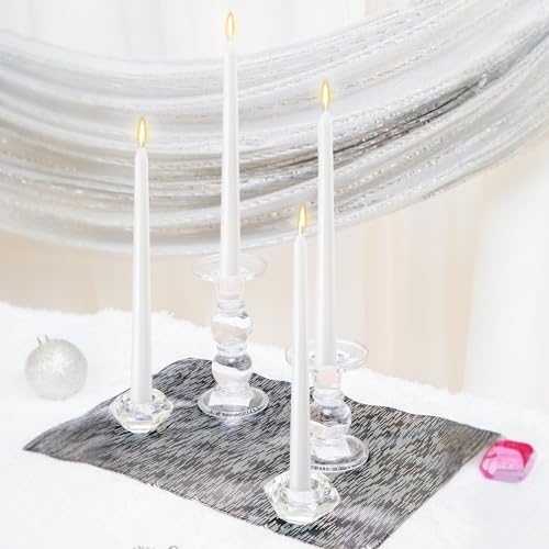 MTLEE 16 Pcs 10 Inch Taper Candle Sticks Smokeless Unscented, White - Image 6
