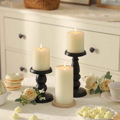 3x6 Inch White Pillar Candles Set of 3 - Decorative Unscented Pillar Candle - Image 3