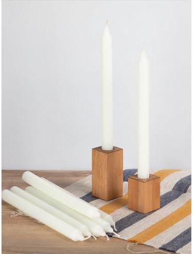 CANDWAX Ivory Taper Candles Pack of 12 - Slow Burning Dripless Unscented Straight Candles 10 inch - Ideal for Dinner Table - Smokeless Long Candlesticks - Image 6